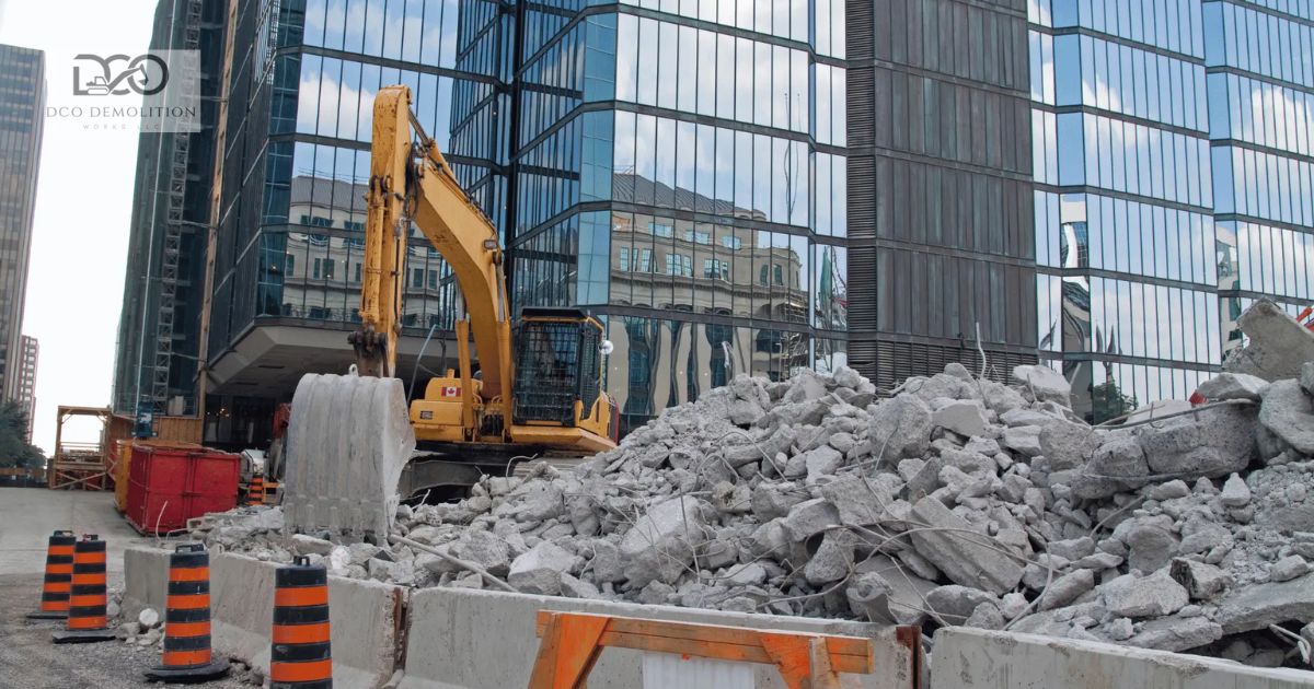 Site clearance after demolition in Dubai showing debris removal and waste disposal by DCO Demolition Works LLC